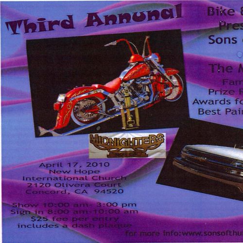 3rd Annual Bike And Car Show Presented By Sons of Thunder & The Midnighetrs
