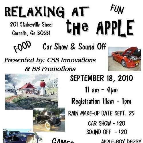 Relaxing at the Apple car show and sound off