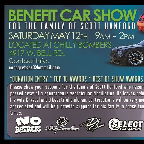Benefit car show for the family of Scott Hanford