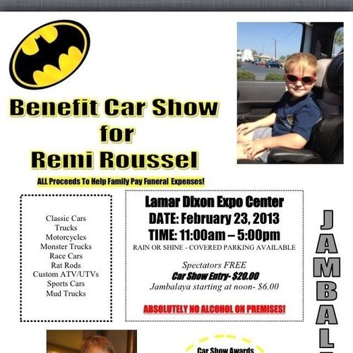 Benefit Car Show for REMI Roussel