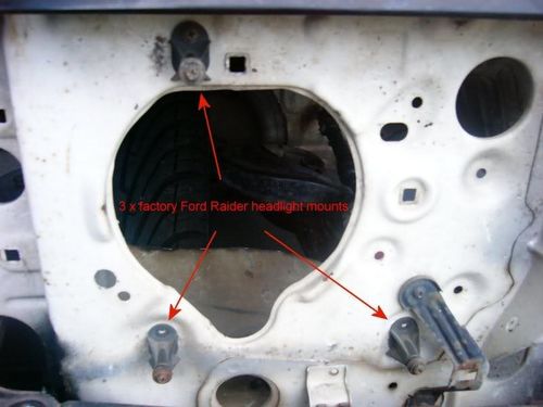 Aussie Ford Raider headlight conversion..